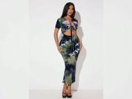 The SHEIN tie die floral print knot dress (Image via SHEIN)